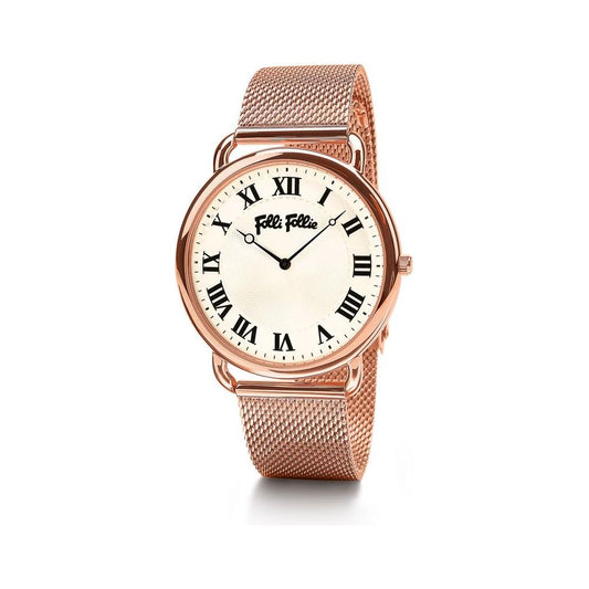 Folli Follie Rose Gold Steel Watch Folli Follie Antique White