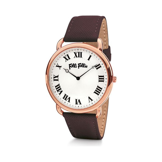 Folli Follie Brown Leather Watch Folli Follie Antique White