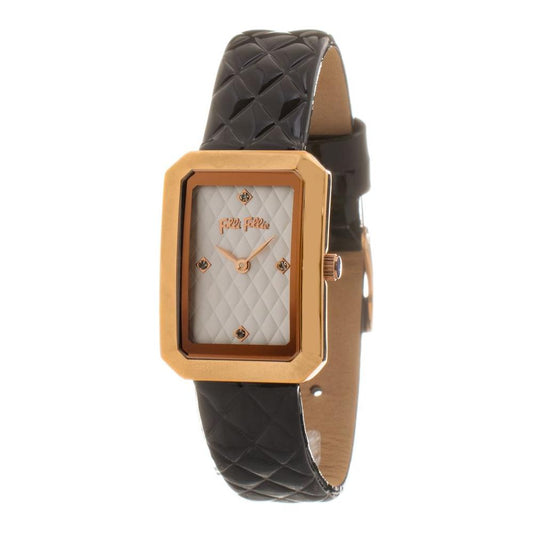 Folli Follie Black Leather Watch Folli Follie Dim Gray