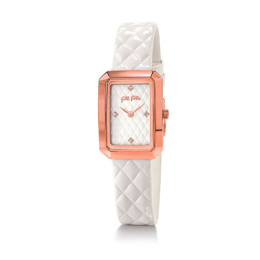 Folli Follie White Leather Watch Folli Follie Light Gray