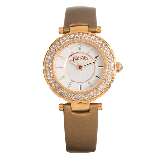 Folli Follie Brown Leather Watch Folli Follie Rosy Brown