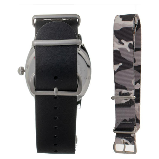 Folli Follie Black Leather Watch Folli Follie Dark Slate Gray