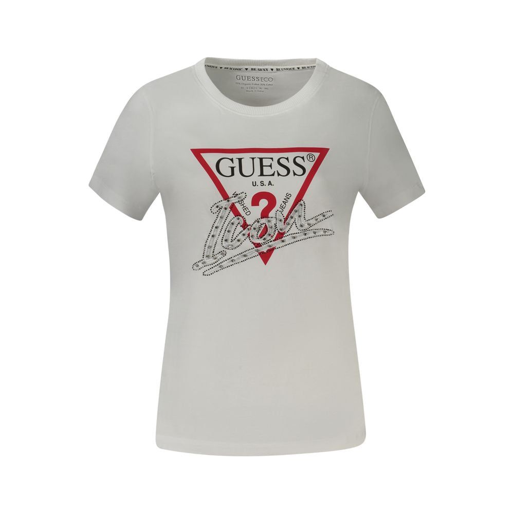 Guess Jeans White Cotton Tops & T-Shirt Guess Jeans