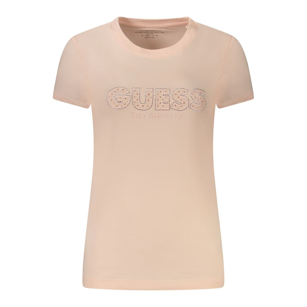 Guess Jeans Pink Cotton Tops & T-Shirt Guess Jeans