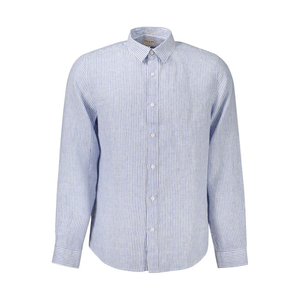 Guess Jeans Blue Linen Shirt Guess Jeans