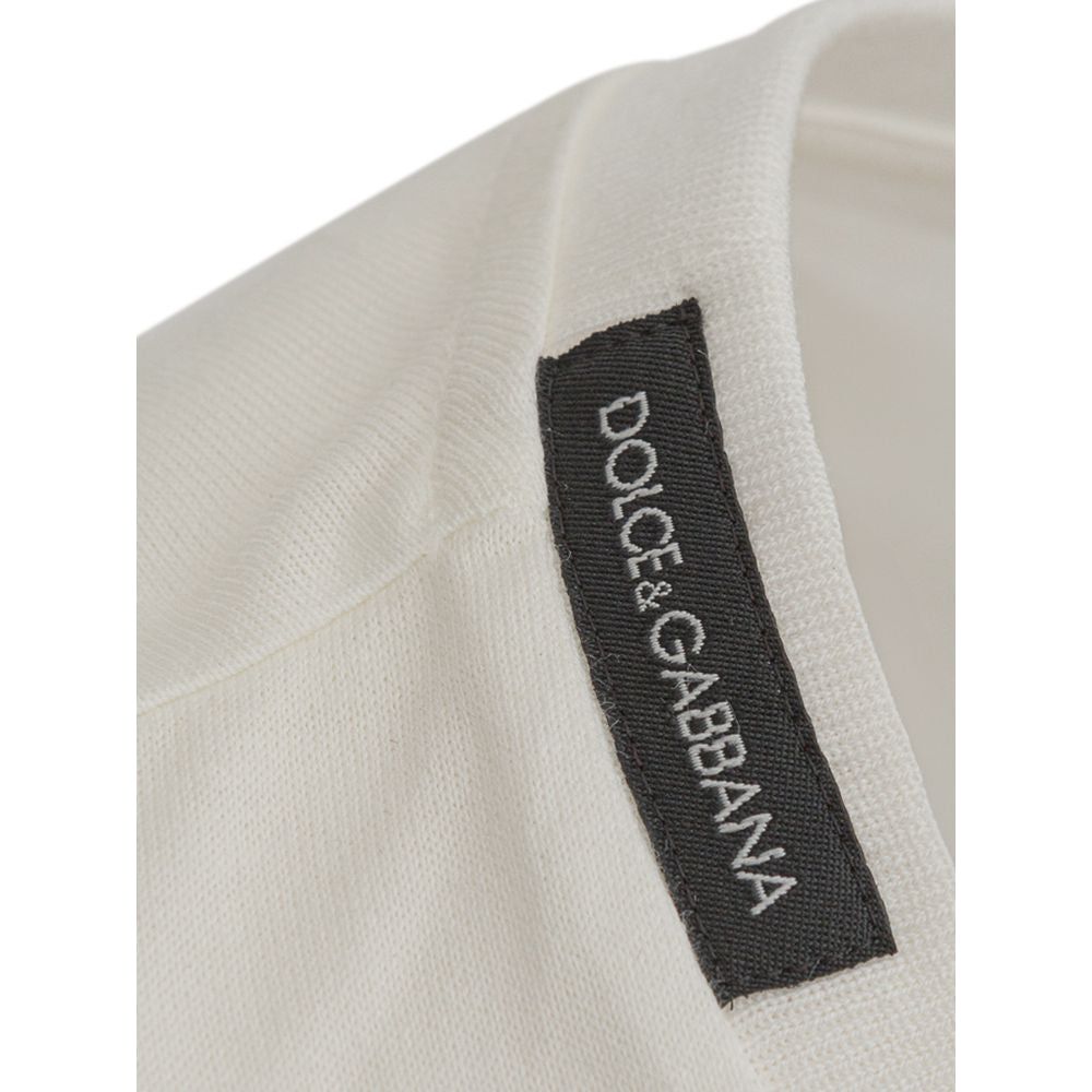 Dolce & Gabbana White Cotton Tops & T-Shirt Dolce & Gabbana