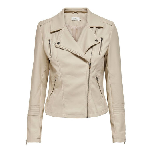 Only Beige Viscose Jackets & Coat