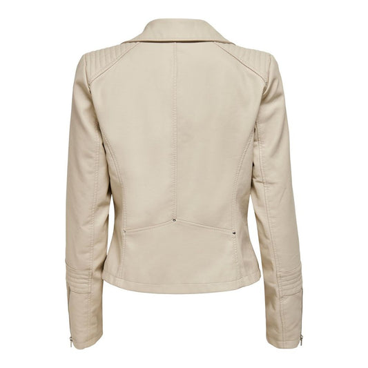 Only Beige Viscose Jackets & Coat Only