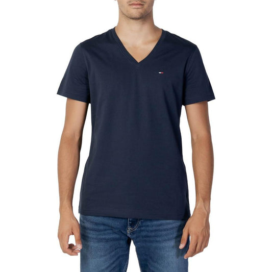 Tommy Hilfiger Jeans Blue Cotton T-Shirt Tommy Hilfiger Jeans