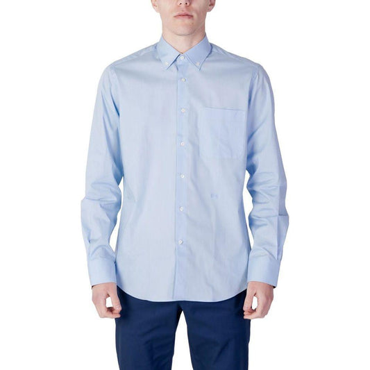 Alviero Martini Prima Classe Blue Cotton Shirt Alviero Martini Prima Classe