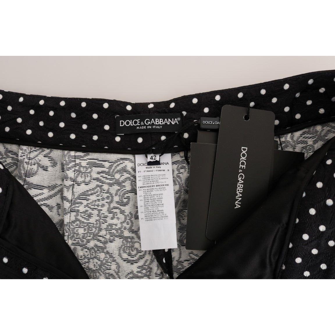 Dolce & Gabbana Elegant Polka Dot Embellished Trousers Jeans & Pants Dolce & Gabbana