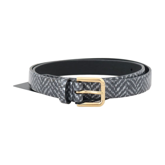 Dolce & Gabbana Elegant Chevron Leather Waist Belt Belt Dolce & Gabbana