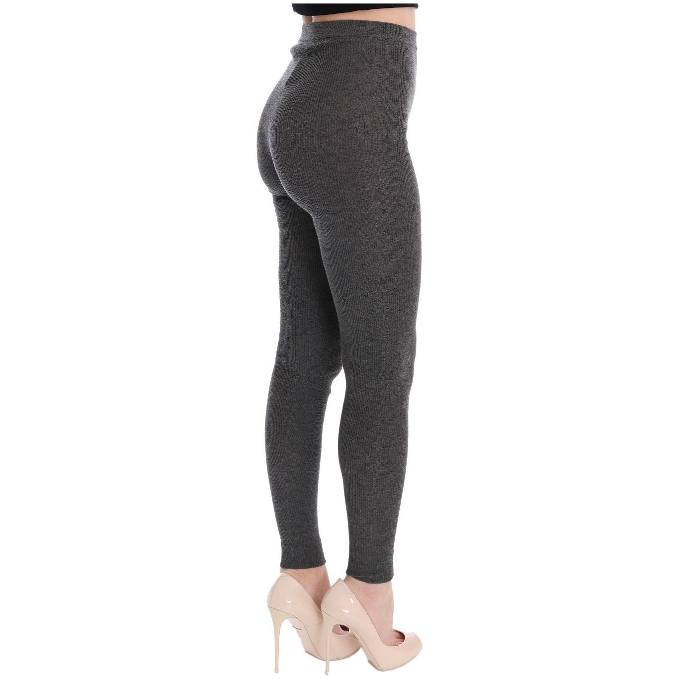 Dolce & Gabbana Chic Gray High Waist Cashmere Tights Pants Dolce & Gabbana