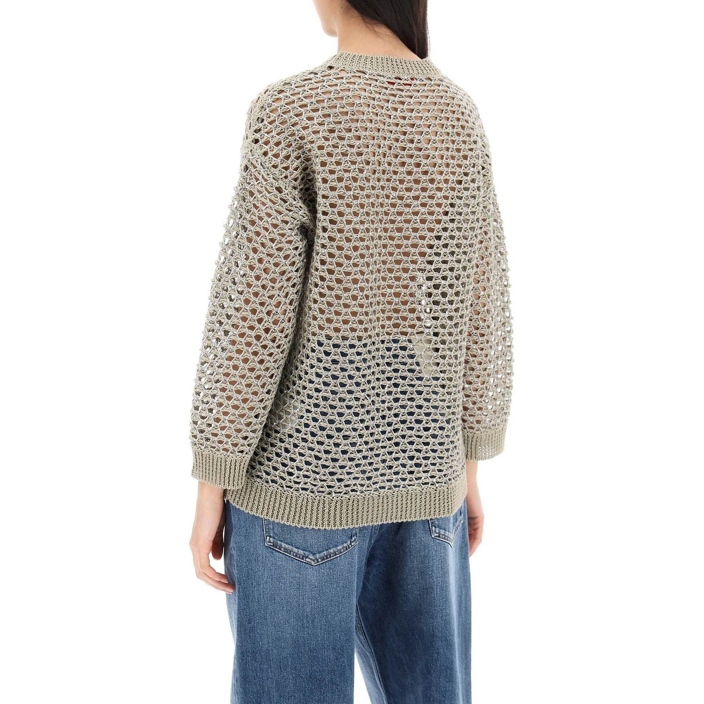 Valentino Garavani "mesh knit pullover with sequins embellished Knitwear Valentino Garavani