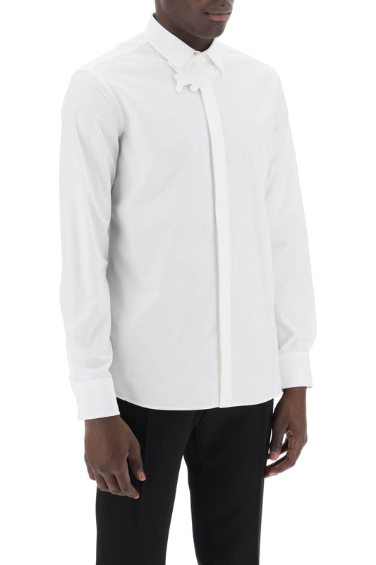 Valentino Garavani poplin shirt with flower patch detail Shirts Valentino Garavani