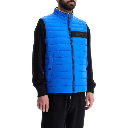 Boss bright blue quilted gilet with high collar and zip Jackets Boss