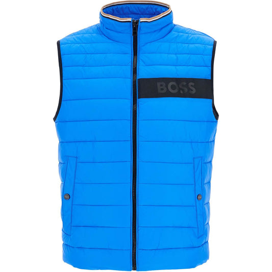 Boss bright blue quilted gilet with high collar and zip Jackets Boss