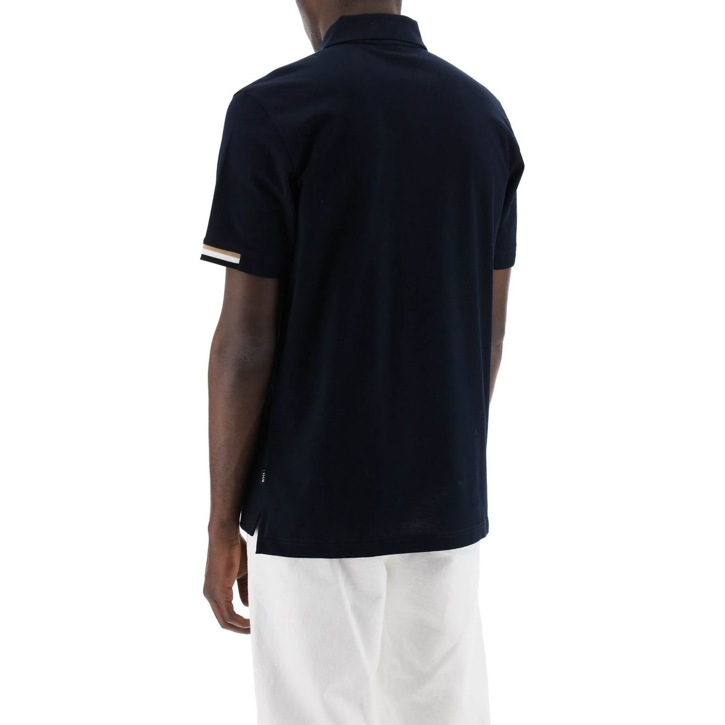 Boss parlay polo shirt with stripe detail