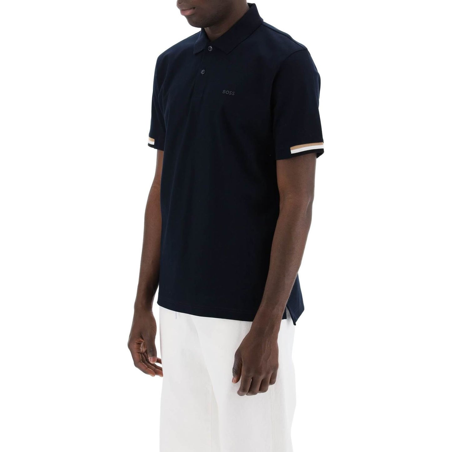 Boss parlay polo shirt with stripe detail