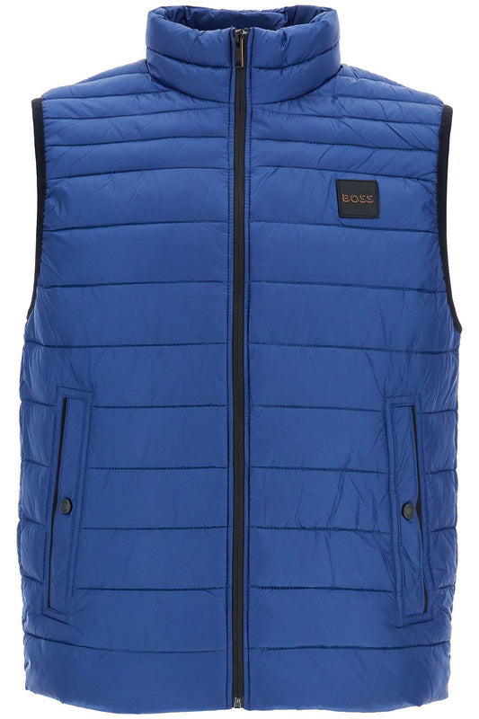 Boss blue striped padded gilet with high collar Jackets Boss