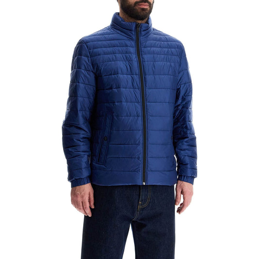 Boss lightweight jacket with horizontal blue stripes and high collar zip Vests Boss