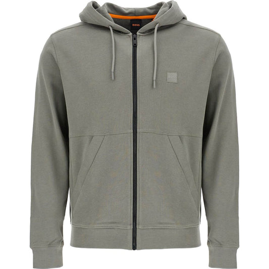 Boss regular fit gray zip-up hoodie Topwear Boss