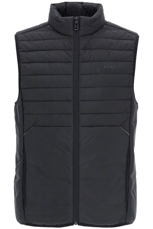 Boss black high collar quilted gilet regular fit Jackets Boss