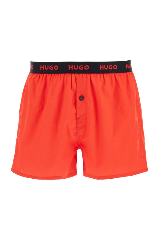 Hugo set di 3 boxer in cotone loose con bottoni rosso e nero Beachwear & underwear Hugo