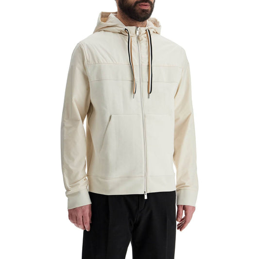 Boss white slim fit zip-up hoodie Topwear Boss