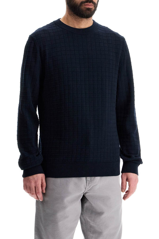 Hugo navy blue cotton sweater with round neck regular fit Knitwear Hugo