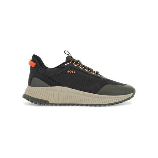 Boss dark grey breathable sneakers with orange details ttnm evo_runn_rsgtx Sneakers Boss