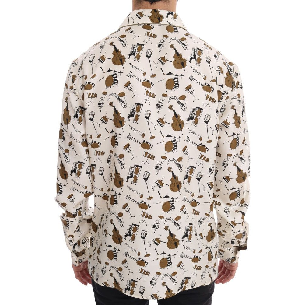 Dolce & Gabbana Exclusive Silk Casual Men's Shirt - JAZZ Motive Dolce & Gabbana