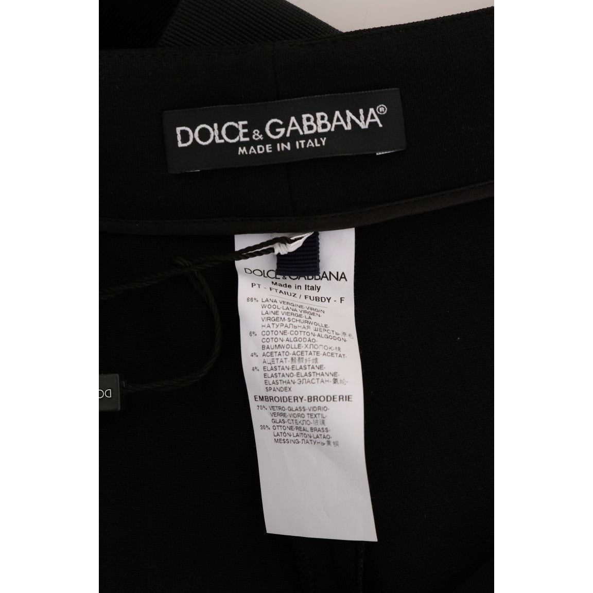 Dolce & Gabbana Elegant High-Waist Ankle Pants with Gold Detailing Jeans & Pants Dolce & Gabbana