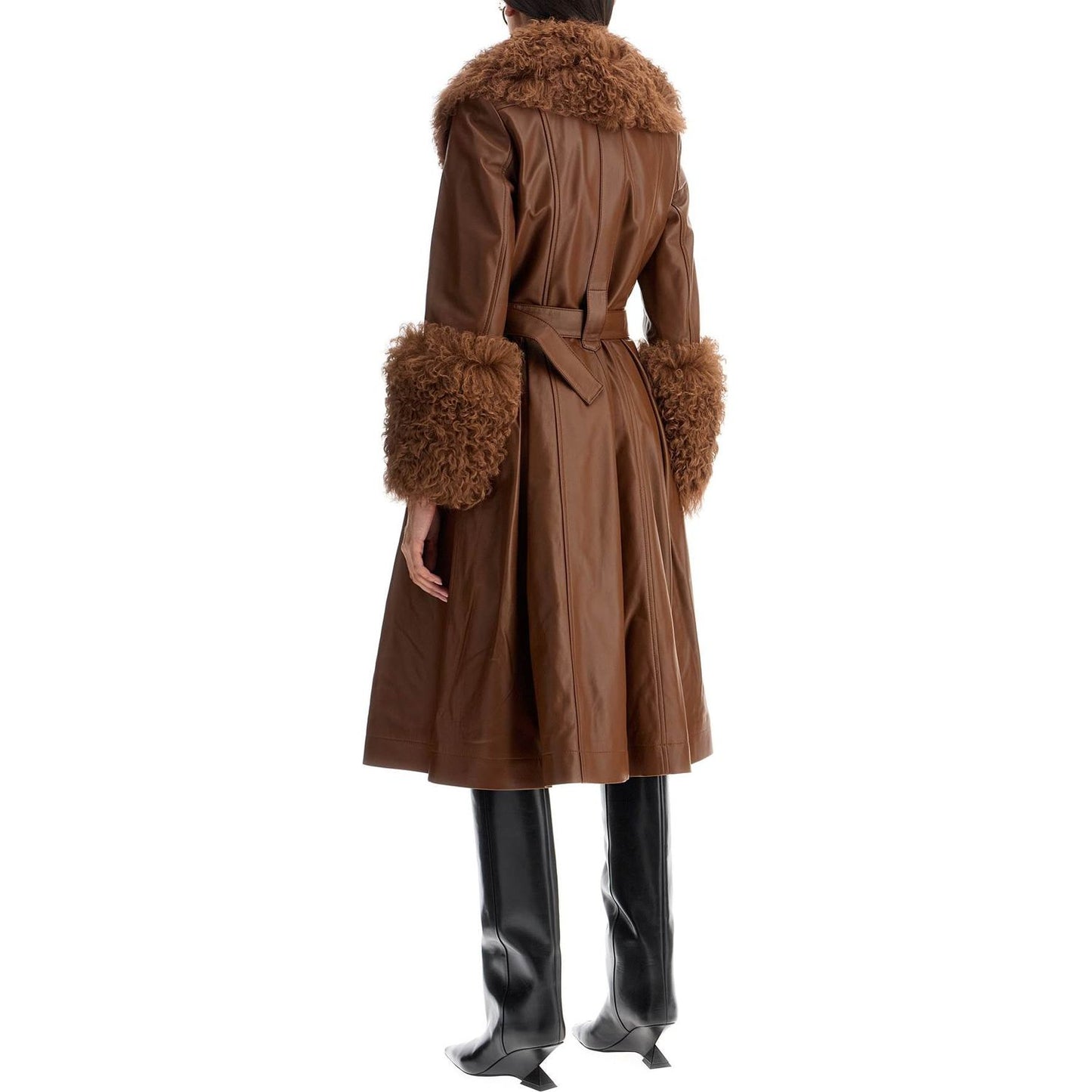 Saks Potts long foxy leather and shearling coat Jackets Saks Potts