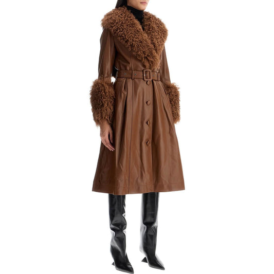 Saks Potts long foxy leather and shearling coat Jackets Saks Potts