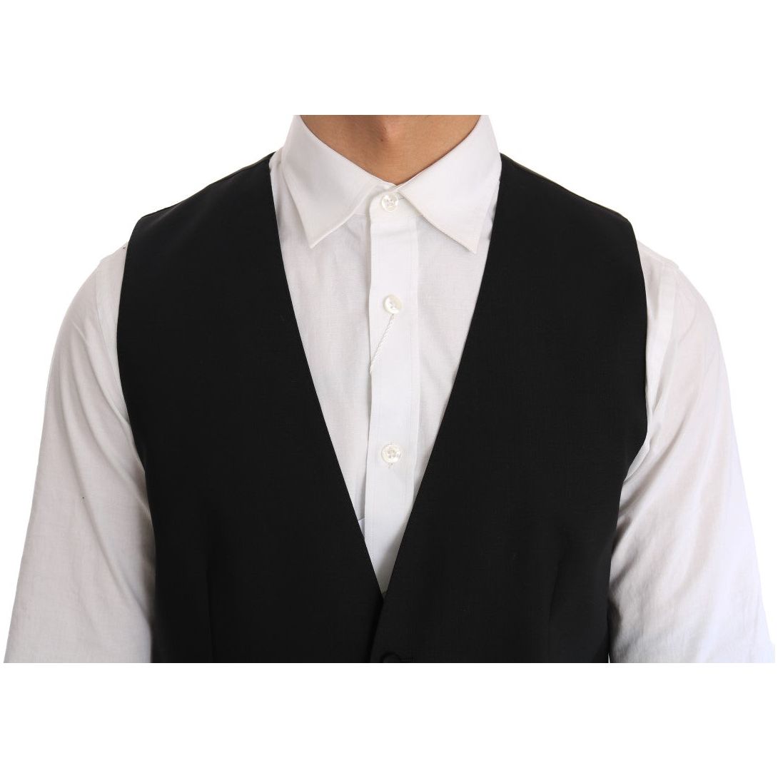 Dolce & Gabbana Elegant Slim Fit Formal Vest in Black Dolce & Gabbana