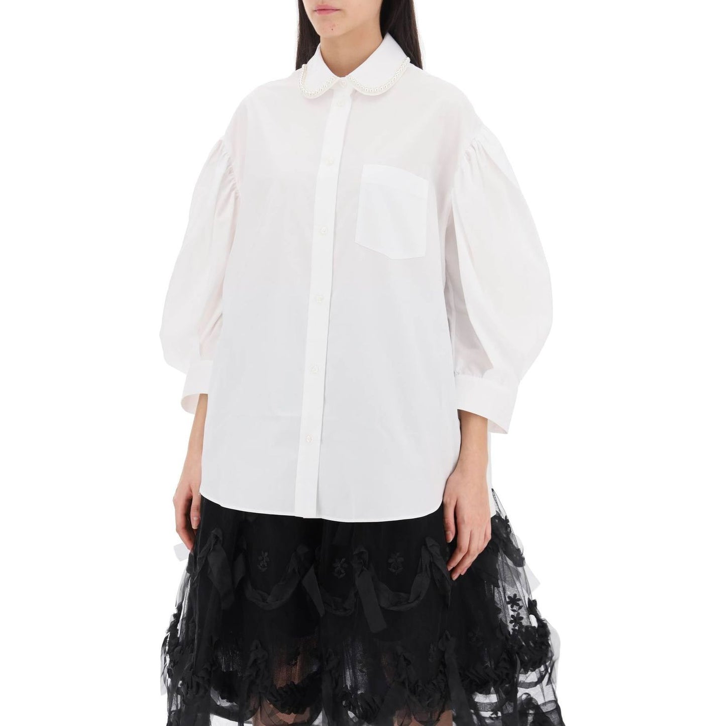 Simone Rocha puff sleeve shirt with embellishment Topwear Simone Rocha