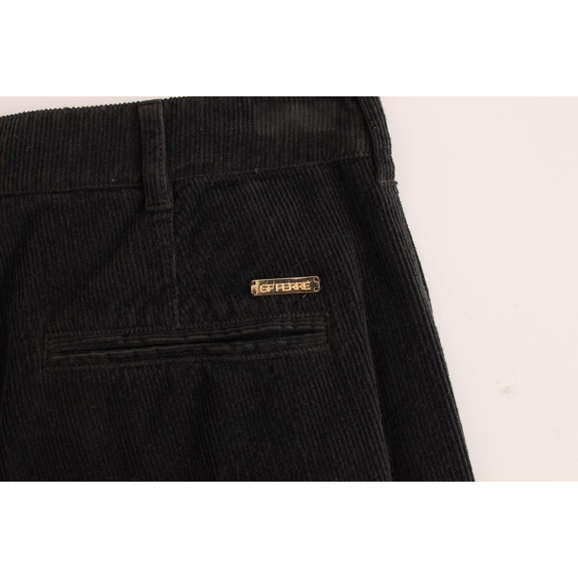 GF Ferre Elegant Black Cotton Corduroy Pants Jeans & Pants GF Ferre