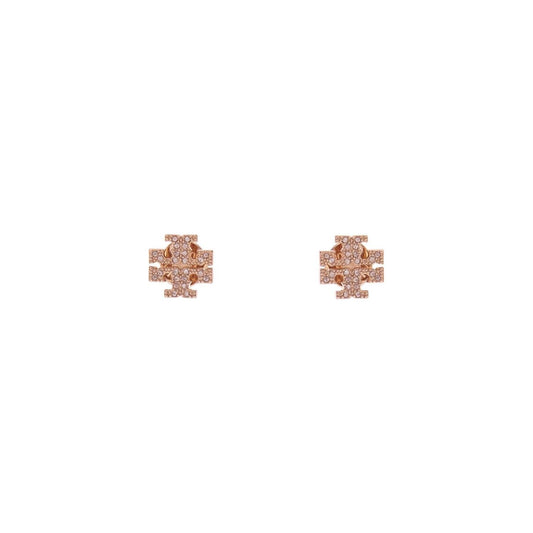 Tory Burch kira earrings rose gold brass with pave crystals Jewellery Tory Burch