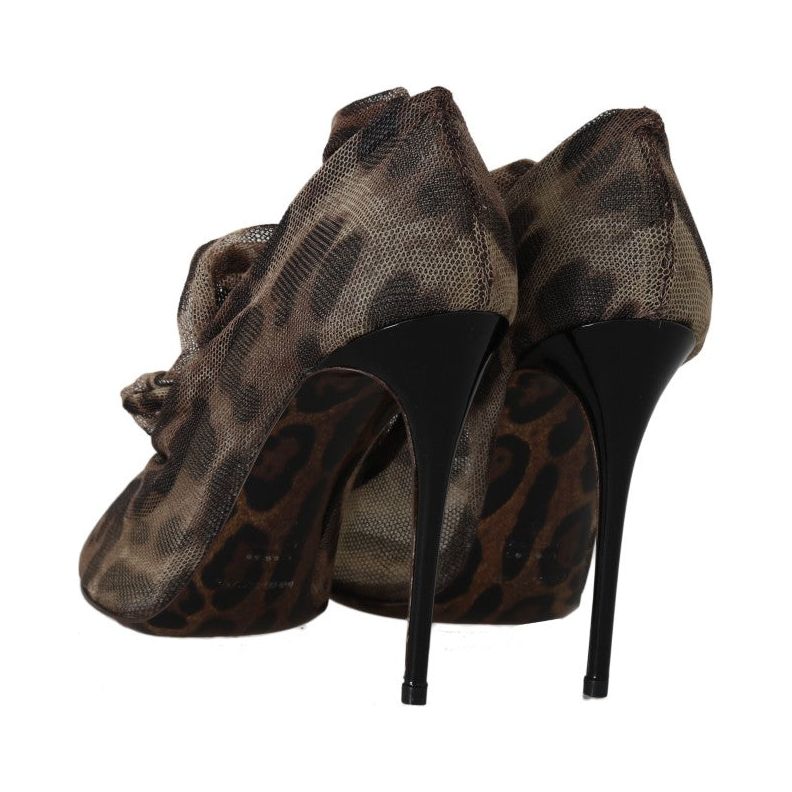 Dolce & Gabbana Elegant Leopard Print Sock Pumps Heels Dolce & Gabbana