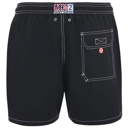 MC2 Saint Barth Black Polyester Men's Swimwear Trunks MC2 Saint Barth