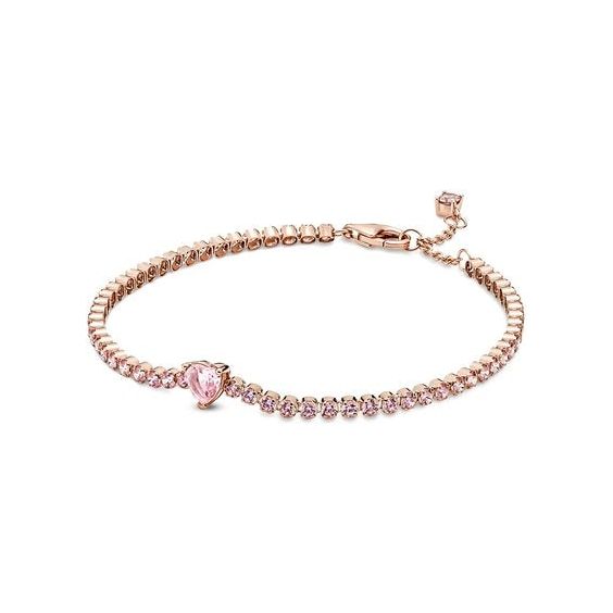 PANDORA JEWELS Mod. SPARKLING HEART TENNIS - Size 16 ***SPECIAL PRICE**** Bracelet PANDORA