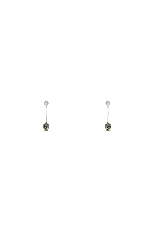 Alexander Mcqueen skull earrings with pavé and chain