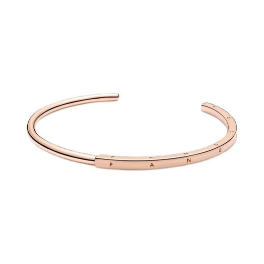 PANDORA JEWELS Mod. SIGNATURE I-D OPEN BANGLE Bracelet PANDORA