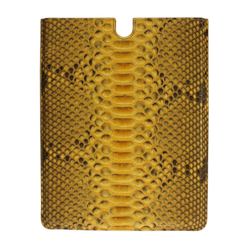 Dolce & Gabbana Sleek Python Snakeskin Tablet Case in Yellow Dolce & Gabbana