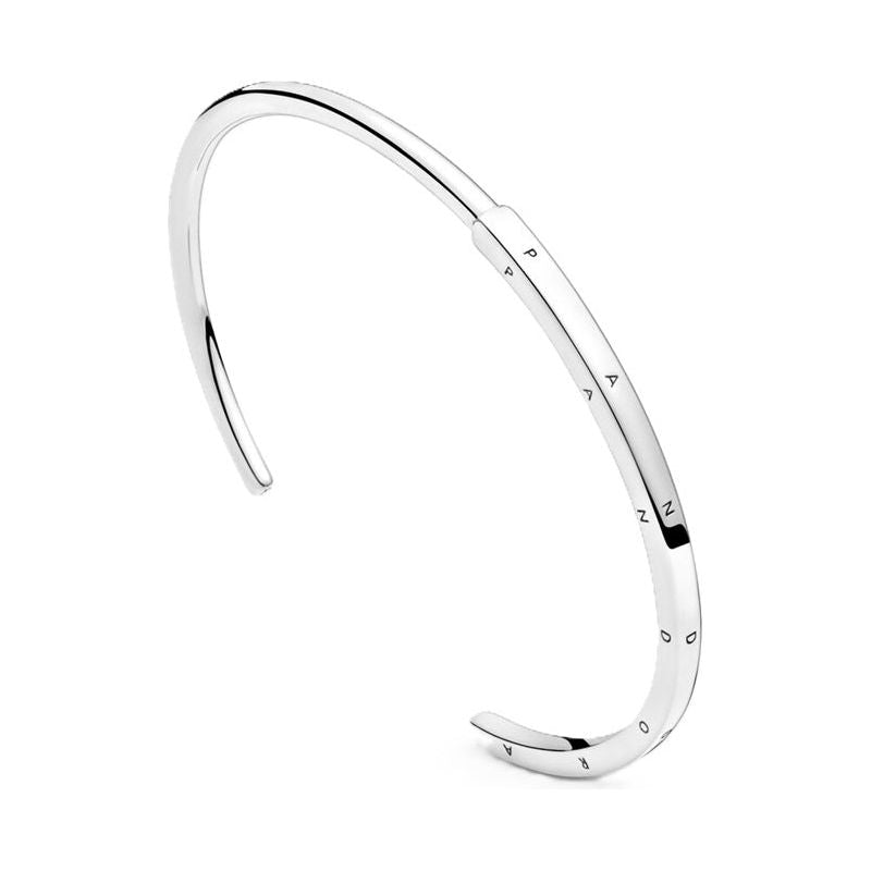 PANDORA JEWELS Mod. SIGNATURE I-D OPEN BANGLE DESIGNER FASHION JEWELLERY PANDORA