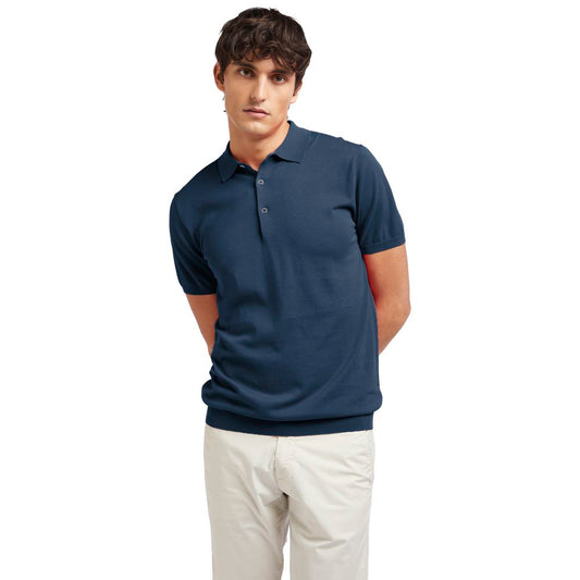 AT.P.CO Blue Cotton Polo Shirt AT.P.CO