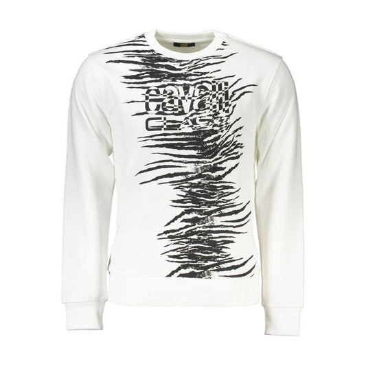 Cavalli Class White Cotton Men Sweater Cavalli Class