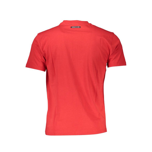 Cavalli Class Red Cotton Men T-Shirt Cavalli Class