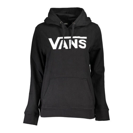 Vans Sleek Black Hooded Fleece Sweatshirt with Logo Vans